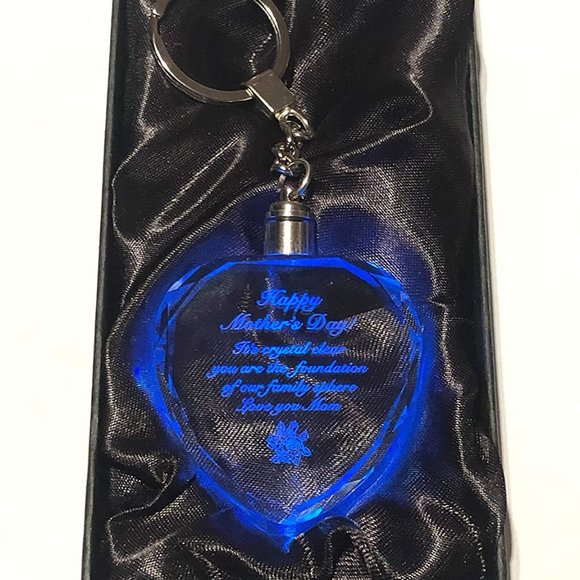 Accessories - Happy Mothers Day Gift LED Unique REAL 3D Illuminating Crystal Heart Keychain